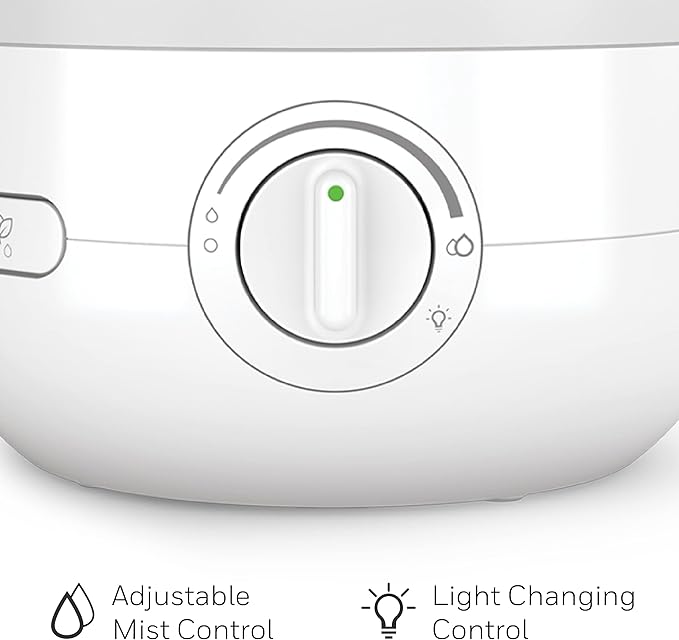 Honeywell Ultra Glow Light Changing Humidifier and Diffuser – Cool Mist Humidifier for Bedroom or Office with Essential Oil Diffuser