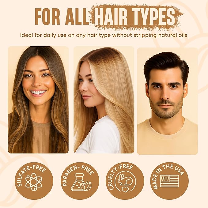 INFINA ESSENTIALS Caffeine Biotin Shampoo and Conditioner Set | Hair Thickening & Strengthening | 16 fl oz Each | with Batana Oil & Castor Oil | For Thinning Hair Care | Men & Women | Made in USA