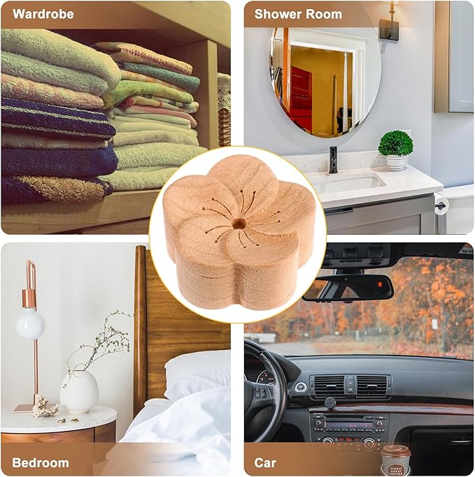 Veemoon Wood Aroma Diffuser Essential Oil Diffuser Home Office Perfume Ornament Natural Beech Wood Scented Fragrance for Living Room Air Freshener Random Color