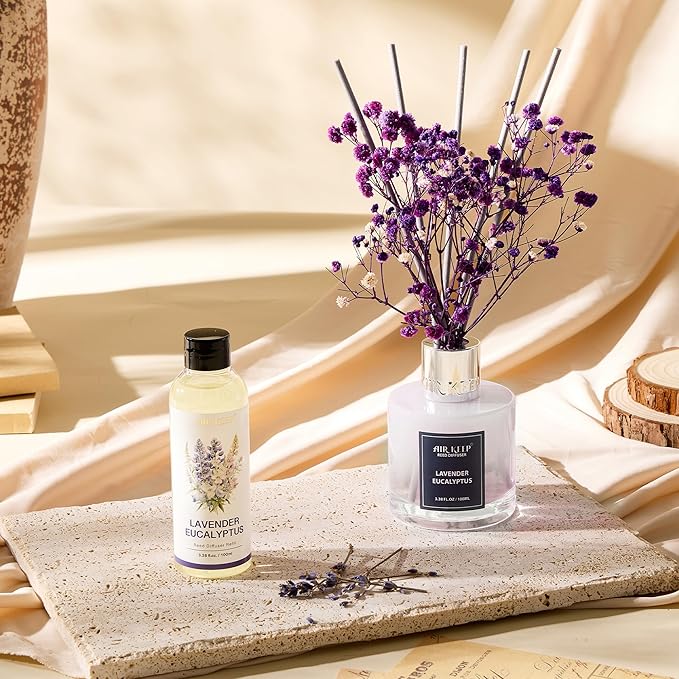 Airkeep Reed Diffuser Oil Refill/Lavender Eucalyptus/3.38 oz(100ml)/3 Pack/Scented Oil Refill for Reed Diffuser Home Fragrance for Bedroom, Bathroom Office Home Decor