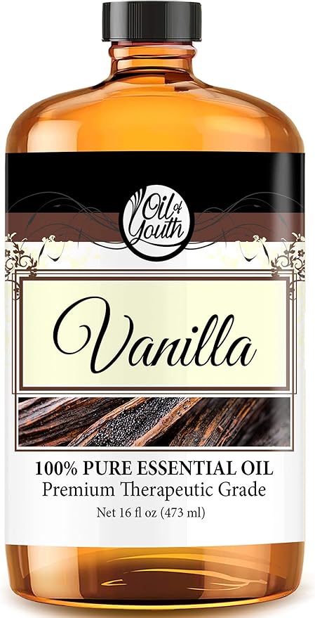 Oil of Youth Vanilla Essential Oil Pure Therapeutic Grade for Diffuser, Aromatherapy, Sleep & Skin Therapy – (16oz Bulk)