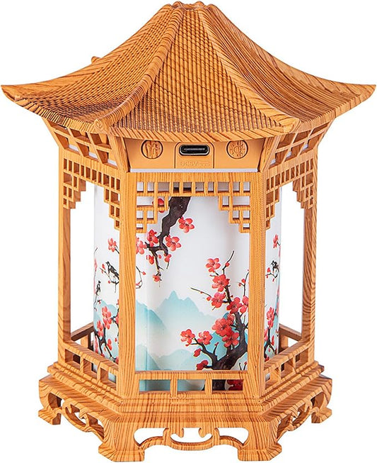 Essential Oil Diffusers, Chinese Lantern Aroma Diffuser & Night Light - 160ml Essential Oil Diffuser with Dual Mist Modes, Dual Color Temperatures, Shallow Wood Grain for Bedroom Office, Khaki