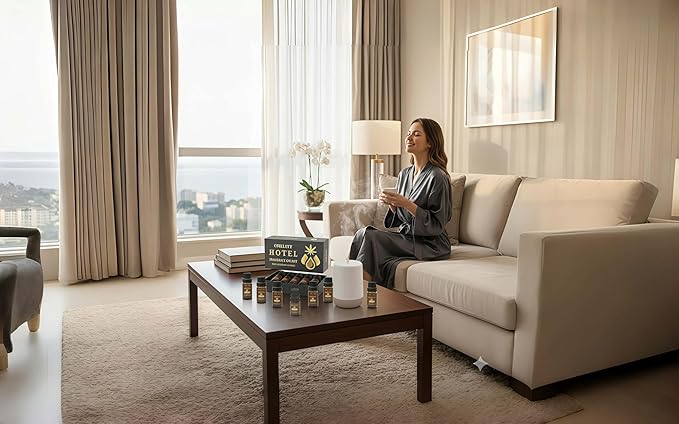 Hotel Diffuser Oil Essential Oils Set, Inspired by Luxury 5-Star Hotel, Baccarat Rouge, Dream On, Dubai, My Way, Santal, Fragrance Oil Set (5X10ML (0.34 fl oz), Hotel)