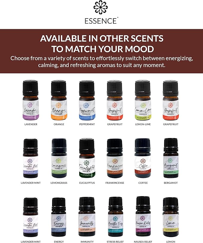 Essence Pearl Travel Case | Coffee Essential Oil | Aromatherapy Nasal Diffuser & Essential Oil Carrying Case | Invigorating Coffee & Coconut Blend | Travel-Friendly Kit | Black Pod
