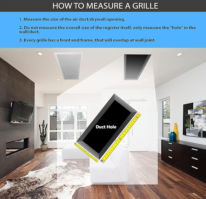 HVAC Premium 8 x 8 (in) HVAC Vent Cover - 3 Way Supply Grille - Duct Cover & Diffuser - Low Noise - for Ceiling - with Opposing Damper Blades [Outer Dimensions: 11'' Width