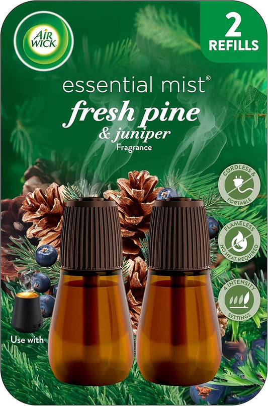 Air Wick Essential Mist – Twin Refill Fresh Pine & Juniper, 2 Refills