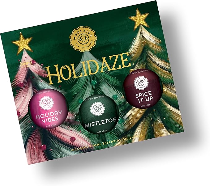 Holidaze Essential Oil Blend Set | Holiday Vibes, Mistletoe & Spice It Up | Festive Aromatherapy Oils for Diffusers & Cozy Holiday Scents