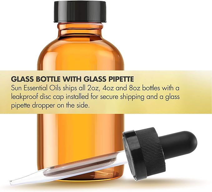 Sun Essential Oils – 2 oz Bay Essential Oil with Dropper for Diffuser, Massage Therapy, Scalp Care, Aromatherapy, Fresh Scent for Candle, Lotion & Shampoo Making, Room Fragrance