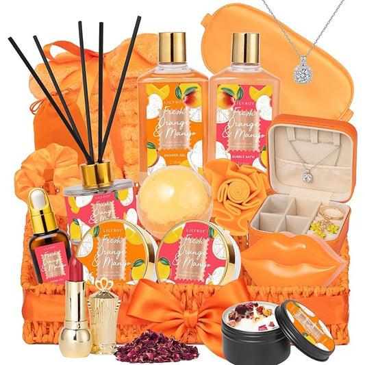 Mother's Day Gift Basket for Mom - 23-Piece Bath and Body Gifts, Spa Gift Basket for Women, Bath Gift Set, Spa Gift Baskets | Gifts for Women, Christmas, Birthday Gift, Valentines Day