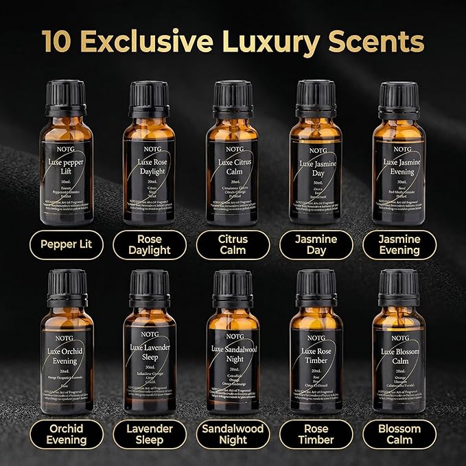 Essential Oils Set - Top 4 Luxury Scents for Diffuser, Humidifier, Aromatherapy, Candle & Soap Making, Premium Scented Oil Gift Set for Home & Office, Inspired by Luxury Brand perfumes(20ML)