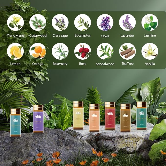Essential Oils Set, 14 Pcs Fragrance Oils for Skin, Diffusers for Home, Laundry, Fragrance, Candle Making - Tea Tree, Rosemary, Lavender, Vanilla, Eucalyptus and More