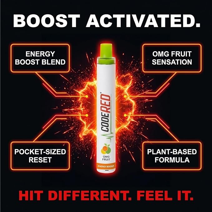 Code Red V-Aid OMG Fruit Herbal Stick - Portable Herbal Stick with Ginseng, Guarana, Ginkgo Biloba and Essential_Oil - Companion for Daily Routines (1 Count)