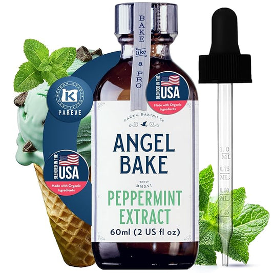 Pure Peppermint Extract for Baking & Mixology - 100 Servings, Culinary Grade Peppermint Essence and Flavoring - Kosher, Keto Friendly, Vegan, Gluten-Free for Desserts, Beverages & Recipes (2 Oz Extract)