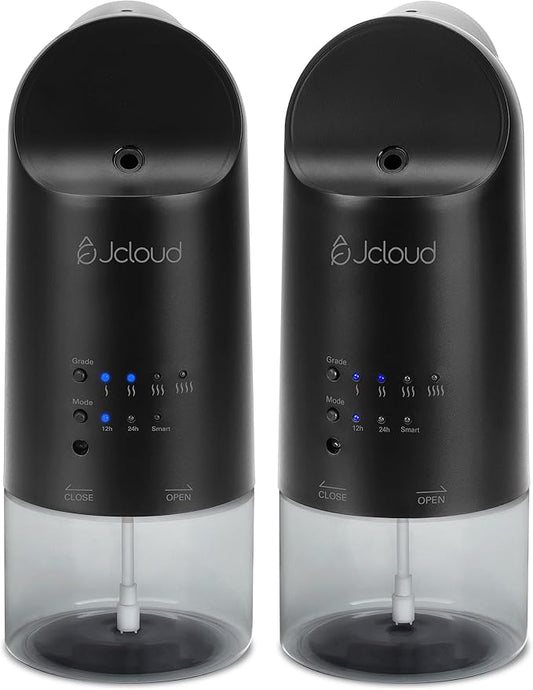 JCLOUD Plug in Diffuser for Essential Oils, 2 Pack Waterless Scent Diffuser Cover Up to 500 Sq. Ft. for Home, Office, Spa – Portable Wall Aromatherapy Device, Black