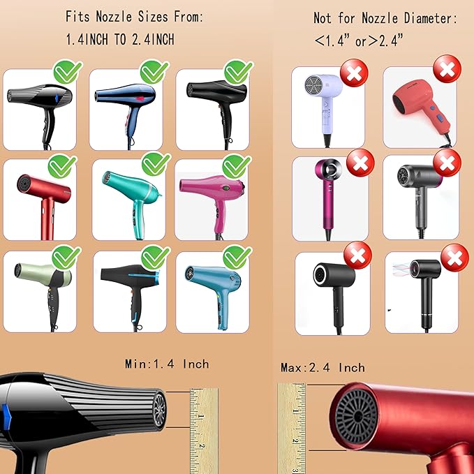 LIGOLIG Hair Difuser Attachment Universal Diffuser Hair Dryer for 1.4-inch to 2.4- inch Blow Dryer, Hair Diffuser for Curly Hair and Natural Wavy Hair (Black)