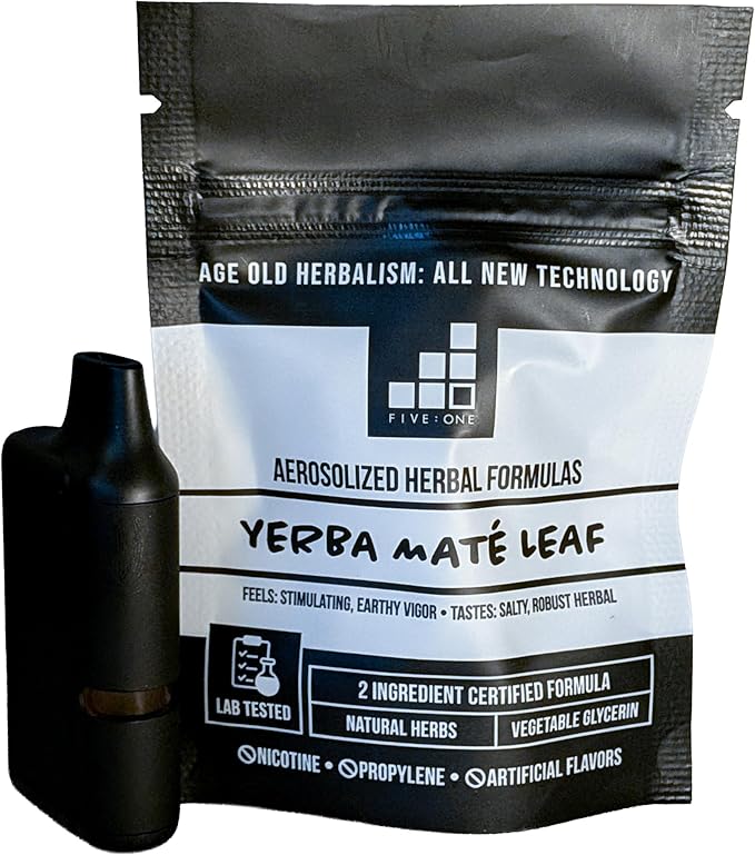 5:1 Formulas Yerba Mate Organic Aromatherapy Diffuser - Non-Nicotine Lab-Tested Essential Herbal Personal Diffuser with Vegetable Glycerin