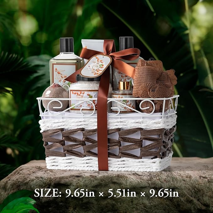 Mothers Day Gifts for Women, Coconut Almond spa kit, Bath and Body Gift Basket for Women & Men Spa Gift Basket,16 Pcs Bath Gift Set With Fragrant Lotion, Home Spa Luxurious Body Oil, Diffuser