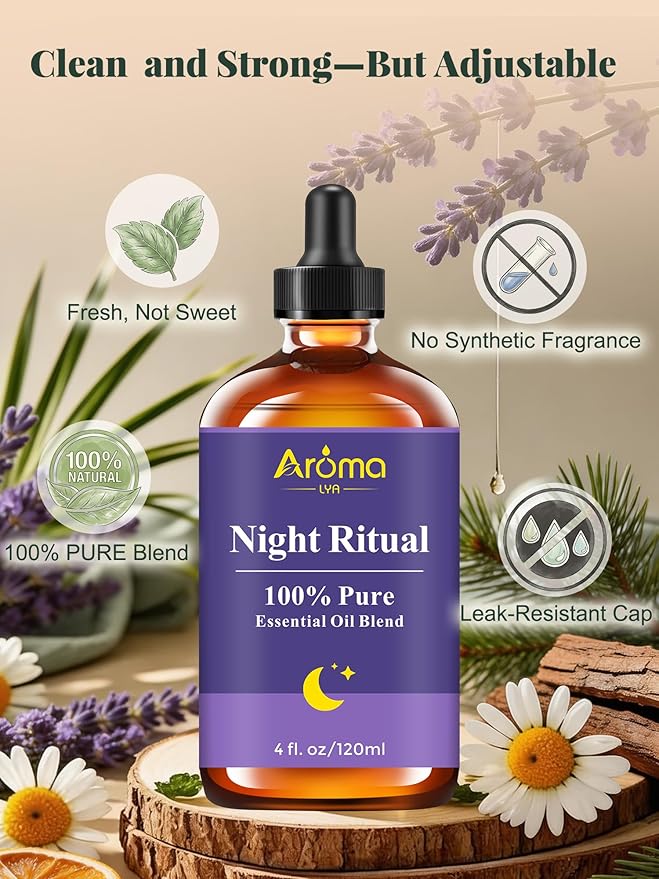 Night Ritual — A 100% Pure Essential Oil Blend Unwind-Ready Aroma for Your Nightly Routine, Essential Oils for Diffusers for Home