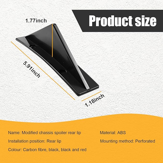 Augeny 4PCS Car Rear Lower Bumper Wing Lip Diffuser, Anti-Crash Curved Shape Auto Shark Fin Spoiler Protector with Screws, Universal Rear Bumper Lip Diffuser Kit for Car SUV Truck (Curved/Black)