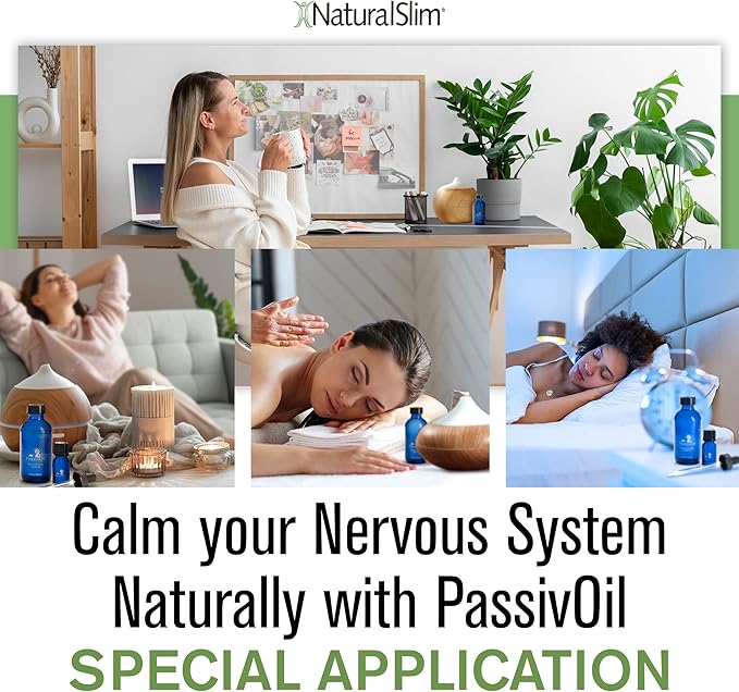 Naturalslim Calming Essential Oil Blends Passivoil can be Spread or Massaged on Skin as an Aromatherapy Fragrance Oil - Therapeutic Grade Relaxing Pure Essential Oils for Diffusers for Home - 4oz