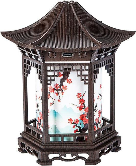 Essential Oil Diffusers, Chinese Lantern Essential Oil Diffuser & Night Light - 160ml 2-in-1 Humidifier with Dual Color Temperatures & Adjustable Mist Modes, Brown