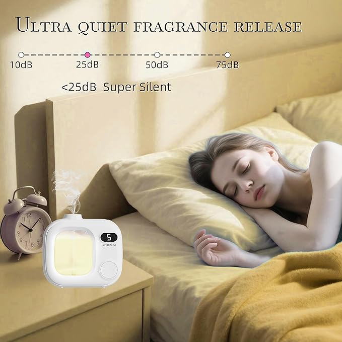 Waterless Essential Oil Diffuser Portable Cordless Aromatherapy Scent Machine for Home Office Car Large Room Battery Powered Ultrasonic Diffuser with 5 Mist Modes for Bedroom Classroom Travel