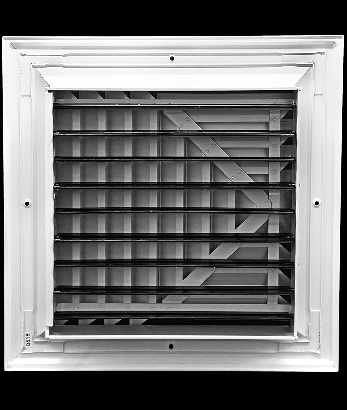 HVAC Premium 12 x 12 HVAC Vent Cover - 4 Way Supply Grille - Duct Cover & Diffuser - Low Noise - for Ceiling - with Opposing Damper Blades [Outer Dimensions: 15'' Width