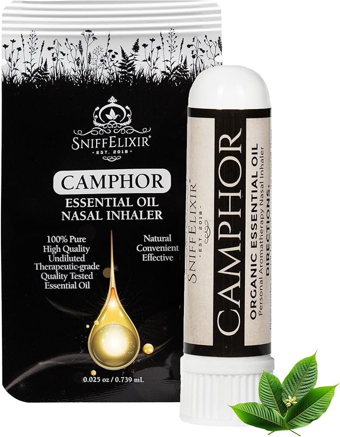 SniffElixir Nasal Stick Inhaler, Vapor Inhaler, Nasal Inhaler Stick, Camphor Essential Oil Inhaler for Clear Breathing & Chest Comfort, Organic Blend