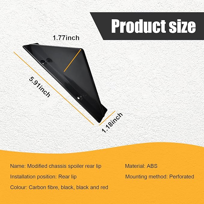 Augeny 4PCS Car Rear Lower Bumper Wing Lip Diffuser, Anti-Crash Straight Auto Shark Fin Spoiler Protector with Screws, Universal Rear Bumper Lip Diffuser Kit for Car SUV Truck (Straight/Black)