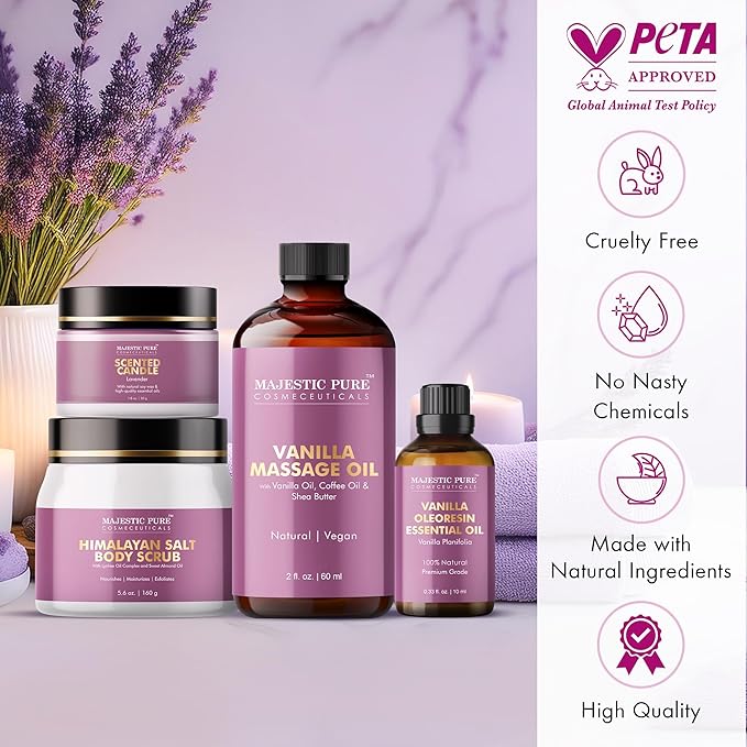 Majestic Pure Spa & Pamper Set | Gift Set of 4 | Relaxing Self-Care Essentials for Home Spa Experience