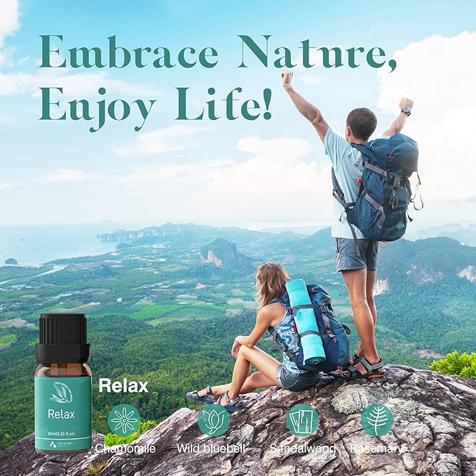 ASAKUKI Essential Oils, Essential Oil for Diffusers for Home, Well-Being Kit Gifts for Mom- Calm Mind, Sweet Dreams, Happy, Relax, Air Freshening, Immunity for Aromatherapy, Humidifiers, 6x10ml