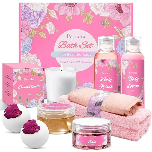 Gifts for Women SPA Gift Baskets - 9PCS Self Care Bath Set Home SPA Comprehensive Care, Luxurious Relaxing SPA Kit Holiday Birthday Gifts for Women, Mom, Lovers, Girlfriends