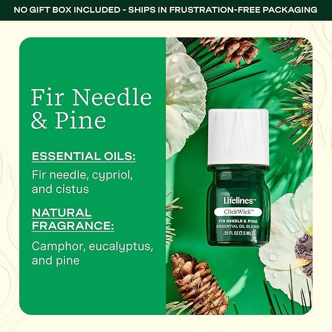 ClickWick Essential Oil Blends for Lifelines Diffusers, 3-Pack Walk in The Woods Set - Essential Oil Blend Refill for Candle, Plant & Shower Aromatherapy Diffuser - Fragrance for Diffusers