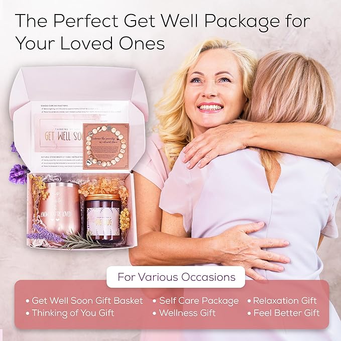 Get Well Soon Gifts For Women After Surgery, Feel Better Healing Kit, Speedy Recovery Basket For Women, Surgery Hospital Gift Box, Thoughtful Comfort Wellness Care Package For Sick or Injured Friend