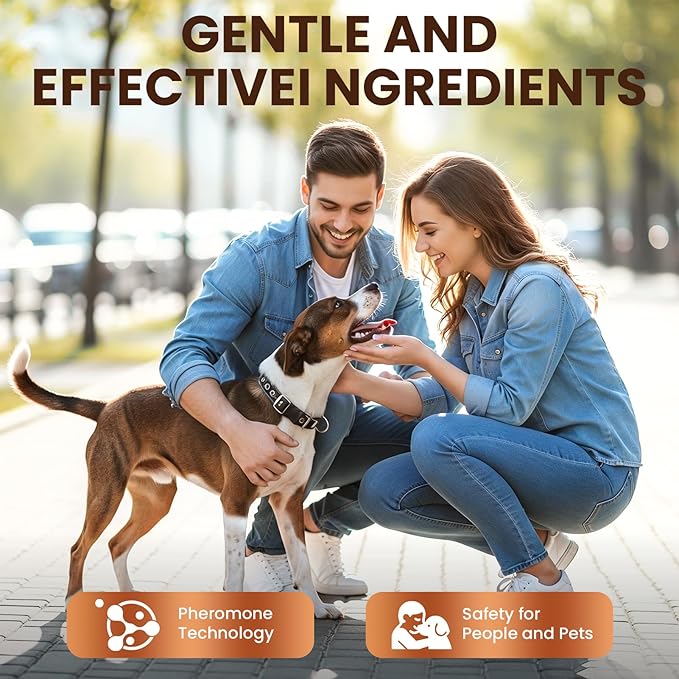 Dog Pheromones Calming Diffuser to Calm Dogs 4 IN 1 Kit (2 Diffusers+2 Refills) Pheromone Plug In for Stress Barking Pee Accidents Chewing Aggression Separation Anxiety Relief 60 Days(Odorless)