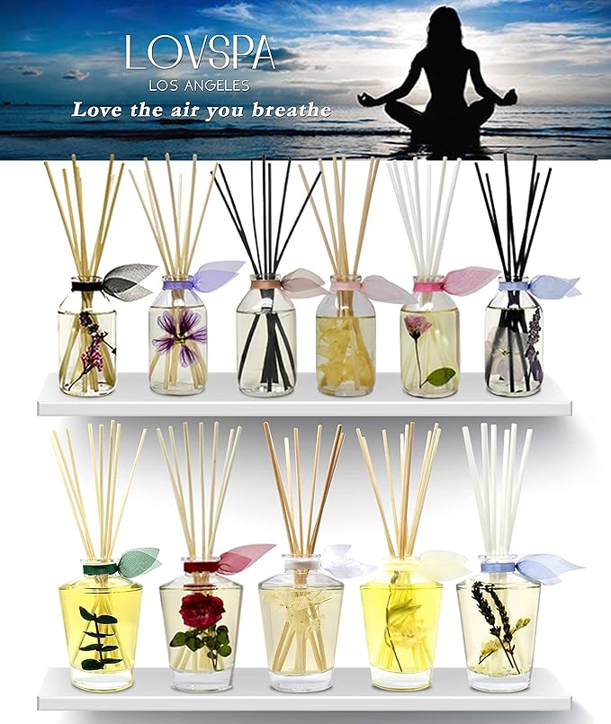 LOVSPA Ocean Flowers Diffuser Oil - Luxury Essential Oils for Diffuser Refill & Air Freshener Room Spray - Long-Lasting & Natural Home Fragrance, Scented Oil for Diffusers, USA Made, 4oz