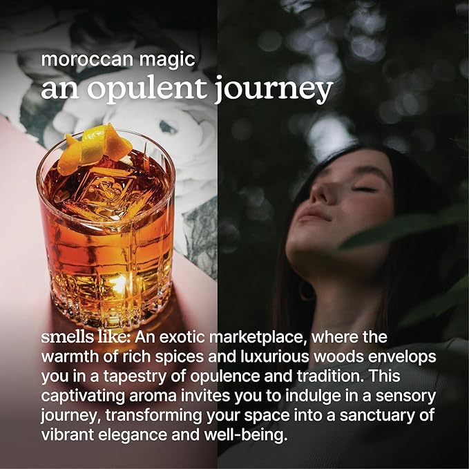 Homedics SereneScent Moroccan Magic Fragrance Oil 15ml | Warm Spiced Woody Blend with Cedarwood, Patchouli & Clove | USDA Biobased Essential Oil Diffuser Scent | Waterless Cold Air