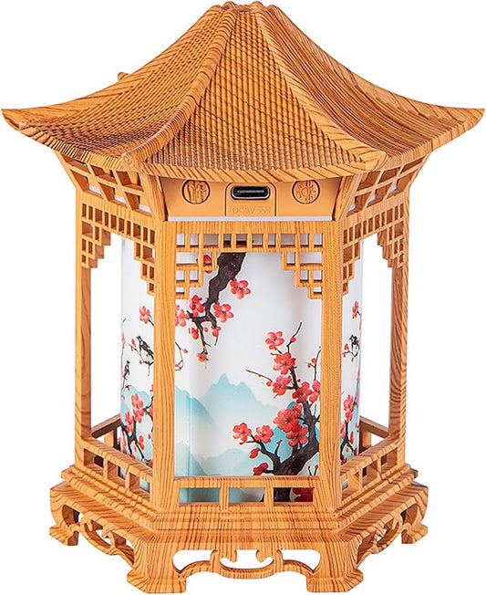 Essential Oil Diffusers, Chinese Lantern Aroma Diffuser & Night Light - 160ml Essential Oil Diffuser with Dual Mist Modes, Dual Color Temperatures, Shallow Wood Grain for Bedroom Office, Khaki