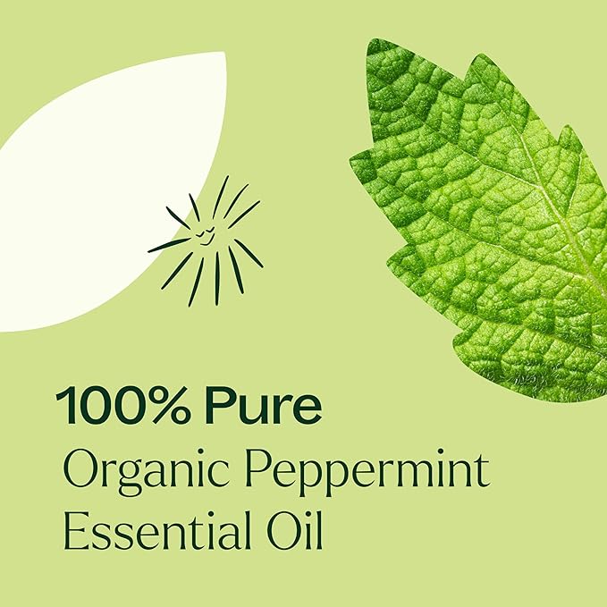 Plant Therapy Organic Peppermint Essential Oil, 100 mL (3.3 oz), 100% Pure and Undiluted, USDA Certified Organic, for Diffusion, Skin, and Hair