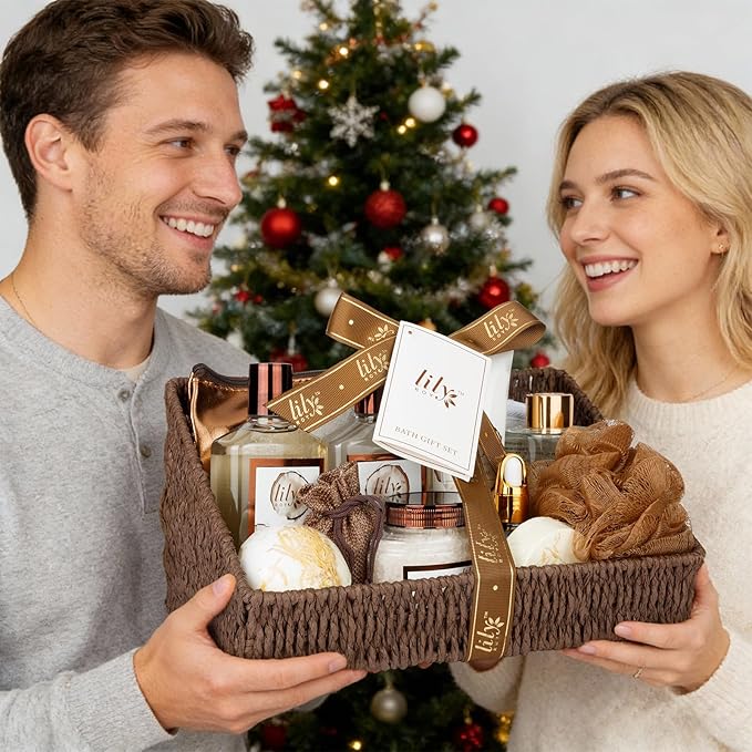 Mother's Day Gift Basket for Mom, Spa Gift Basket for Women, Gifts for Women, Coconut Vanilla Bath and Body Spa Gifts for Women & Men, Spa Gift Set Designed for Fathers Day, Birthday, Christmas Gifts