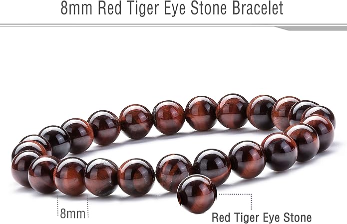 Hamoery Men Women 8mm Natural Stone Lava Rock Diffuser Bracelet Elastic Yoga Agate Beads Bracelet Bangle