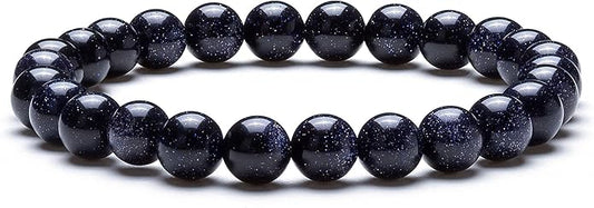 Hamoery Men Women 8mm Natural Stone Lava Rock Diffuser Bracelet Elastic Yoga Agate Beads Bracelet Bangle