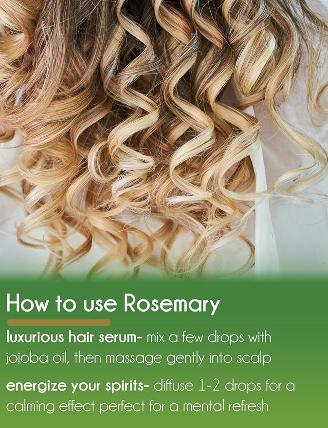 2 Bottles - 16 fl oz Rosemary Essential Oil (100% Pure & Uncut), Aluminum Bottle - GreenHealth