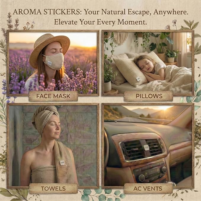 Original Blend REFRESH Edition- 100% Natural Essential Oil Scented Mask Stickers for Face Mask & Pillow (12 Stickers/pc) -Personal Aroma/Relaxing (Pack of 3)