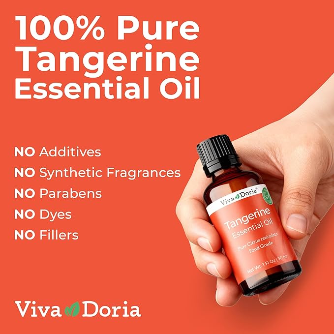 Viva Doria Tangerine Essential Oil, 100% Pure, Natural Essential Oil, Undiluted, for Aromatherapy | Food Grade, 30 mL (1 Fluid Ounce)