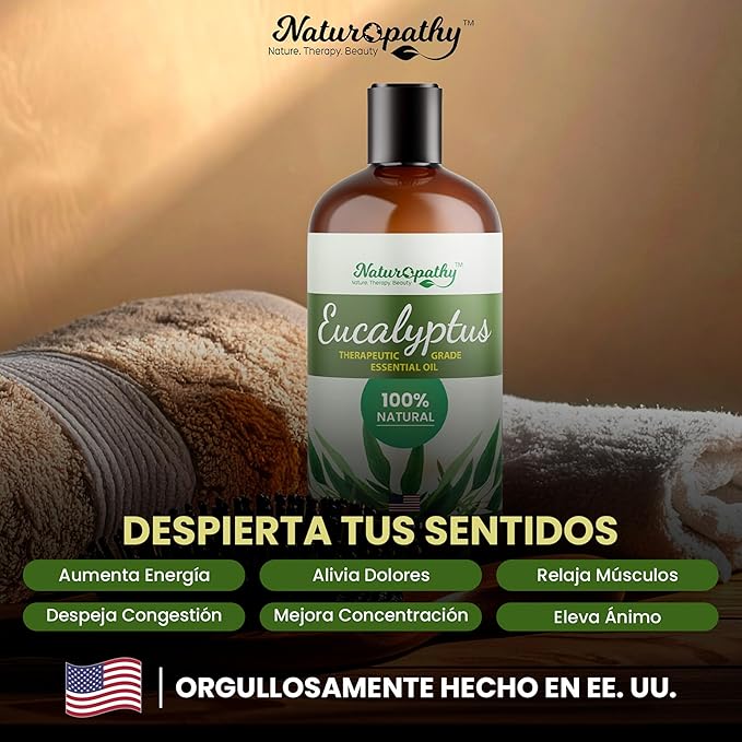 Naturopathy Eucalyptus Essential Oil, Therapeutic Grade, Premium Quality Perfect for Aromatherapy (16 fl oz)
