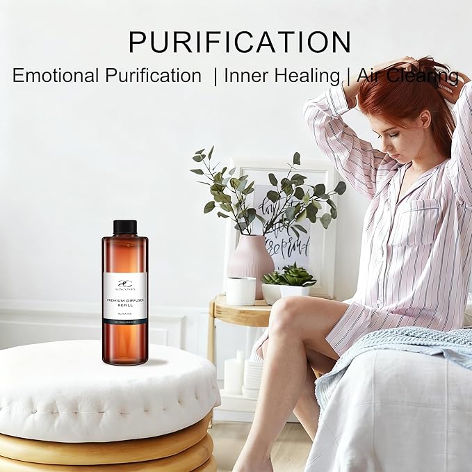 Diffuser Oil Luxury Essential Oils for Diffuser Refill & Air Freshener,Long-Lasting Natural Home Fragrance and Hotel Scent for Diffusers - 8.45 Fl.oz(250ml), Black ICE
