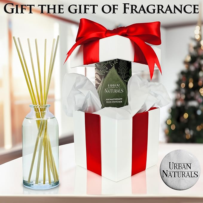 Urban Naturals Spiced Chestnut Reed Diffuser Sticks and Oil Set – Comforting Autumn Scent of Chestnuts, Cinnamon, Clove and Cedar Wood with Real Acorns and Fall Leaves – 3.75 Ounces – Made in the USA