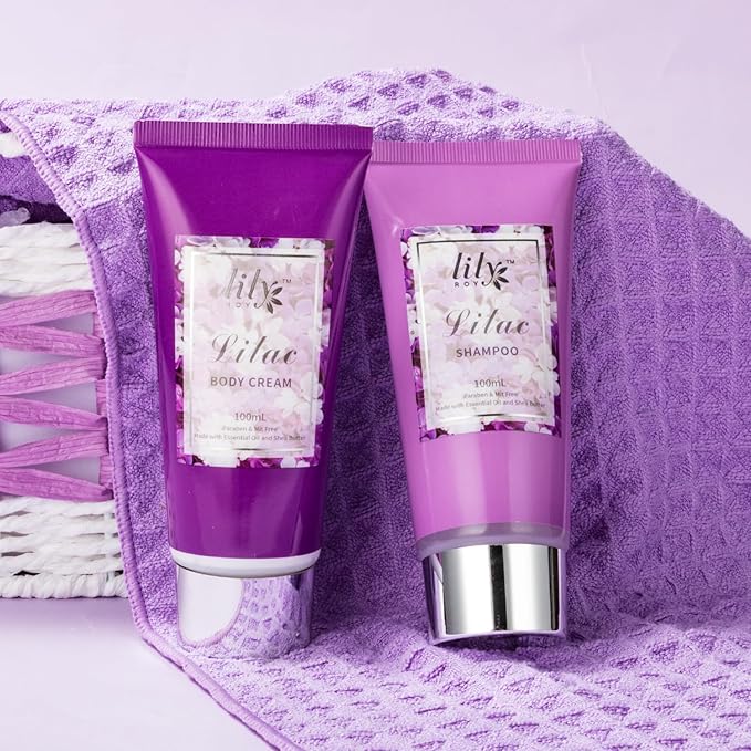 Mothers Day Gifts for Mom, Gifts for Women, Spa Gift Basket for Women, 17-Piece Lavender Lilac Bath and Body Gift Set, Pampering Bath Set | Spa Kit, Gift for Valentines Day, Birthday, Christmas