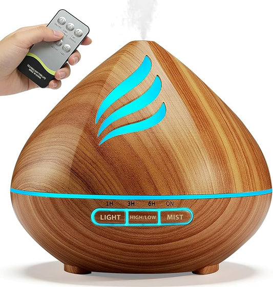 Essential Oil Diffuser, Silent, Colorful Light, Auto-Off, for Home Desk Travel